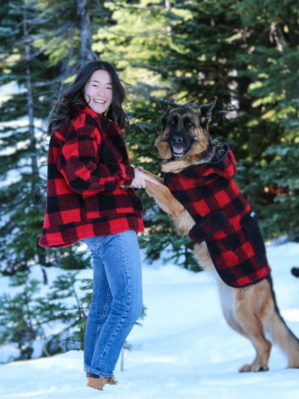 UNIQUE Matching Human & Dog Plaid Fleece Set!